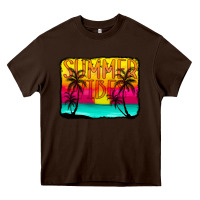 Chocolate Brown summer vibes Heavy Core Tee - CowCowDesign