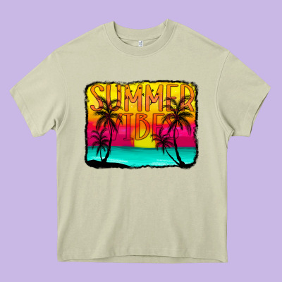 Summer Vibes Heavy Core Tee Designed By Cowcowdesign