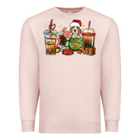 Pale Pink Christmas coffee cups with Beagle Premium Sweatshirt - RanaPortraitStore