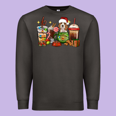 Christmas Coffee Cups With Beagle Premium Sweatshirt Designed By Ranaportraitstore