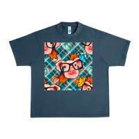Midnight Navy fall pig seamless pattern Urban Heavy Tee - BundleAndBundleShop
