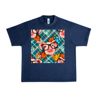 Navy fall pig seamless pattern Urban Heavy Tee - BundleAndBundleShop