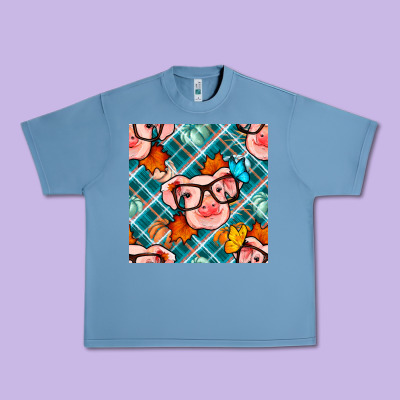 Fall Pig Seamless Pattern Urban Heavy Tee Designed By Bundleandbundleshop