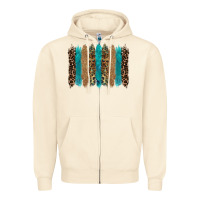 Sandshell glitter turqoise leopard tooled leather background Zipper Hoodie - RanaPortraitStore