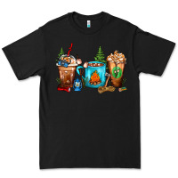 Black Camping Coffee Cups Premium Tee - FaDigitalArtStudio
