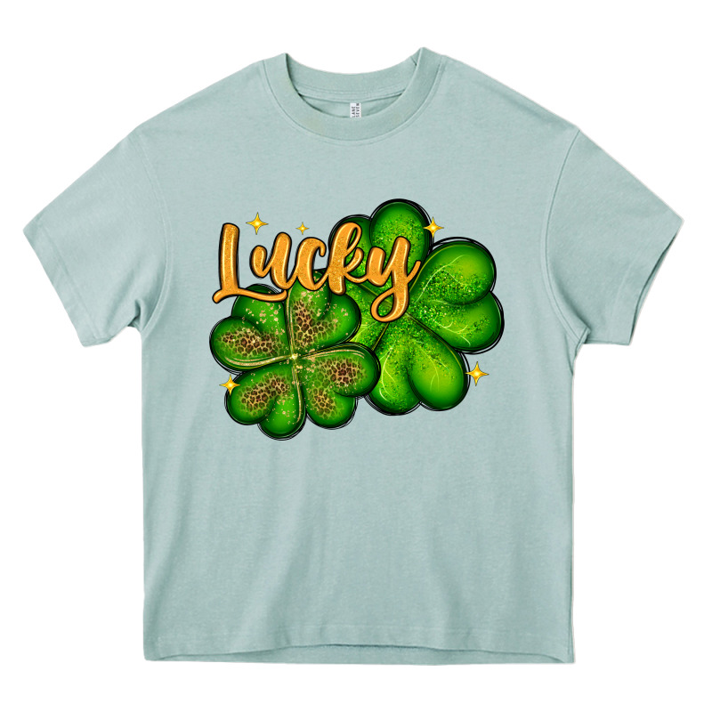 St. Patrick's Lucky And Shamrock Heavy Core Tee by OliviaCreatesArt | Teevron