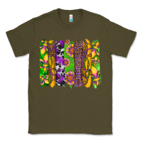 Army Green mardi gras sunflower fleur de lis leopard cowhide brushstrokes Classic Tee - Artiststas