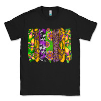 Black mardi gras sunflower fleur de lis leopard cowhide brushstrokes Classic Tee - Artiststas