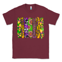 Burgundy mardi gras sunflower fleur de lis leopard cowhide brushstrokes Classic Tee - Artiststas