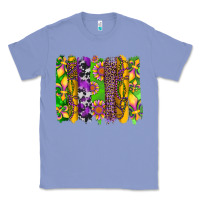 Colony Blue mardi gras sunflower fleur de lis leopard cowhide brushstrokes Classic Tee - Artiststas