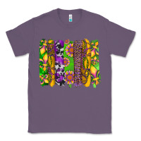 Lavender mardi gras sunflower fleur de lis leopard cowhide brushstrokes Classic Tee - Artiststas