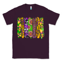 Plum mardi gras sunflower fleur de lis leopard cowhide brushstrokes Classic Tee - Artiststas