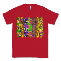 Red mardi gras sunflower fleur de lis leopard cowhide brushstrokes Classic Tee - Artiststas