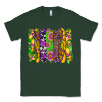 Sports Green mardi gras sunflower fleur de lis leopard cowhide brushstrokes Classic Tee - Artiststas