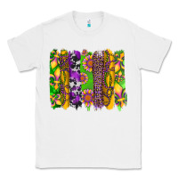 White mardi gras sunflower fleur de lis leopard cowhide brushstrokes Classic Tee - Artiststas