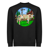 Christmas Charolais Bull And Barnyard Heavyweight Sweatshirt | Teevron