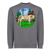 Storm Christmas Charolais Bull And Barnyard Heavyweight Sweatshirt - RanaPortraitStore