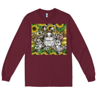Burgundy easter Long Sleeve Tee - CowhideDigitalArt