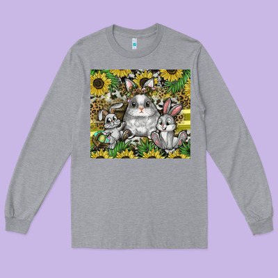 Easter Long Sleeve Tee Designed By Cowhidedigitalart