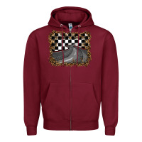 Burgundy leopard racing  background Zipper Hoodie - RanaPortraitStore
