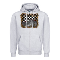 Heather Grey leopard racing  background Zipper Hoodie - RanaPortraitStore