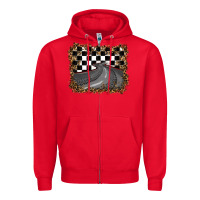 Red leopard racing  background Zipper Hoodie - RanaPortraitStore