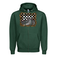 Sports Green leopard racing  background Zipper Hoodie - RanaPortraitStore