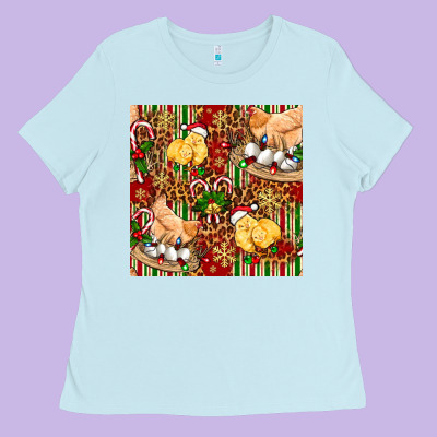 Christmas Chicken Ladies Tee Designed By Fadigitalartstudio