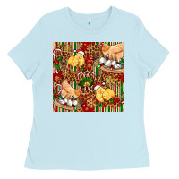 Baby Blue christmas chicken Ladies Tee - FaDigitalArtStudio
