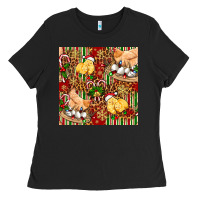 Black christmas chicken Ladies Tee - FaDigitalArtStudio