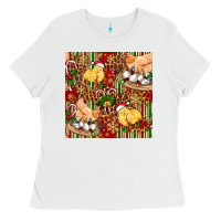 White christmas chicken Ladies Tee - FaDigitalArtStudio