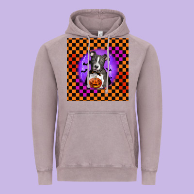 Halloween American Pitbull Terrier Vintage Hoodie Designed By Lillyallendesigns