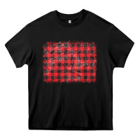Black distressed buffalo plaid background Heavy Core Tee - CowCowDesign