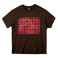 Chocolate Brown distressed buffalo plaid background Heavy Core Tee - CowCowDesign