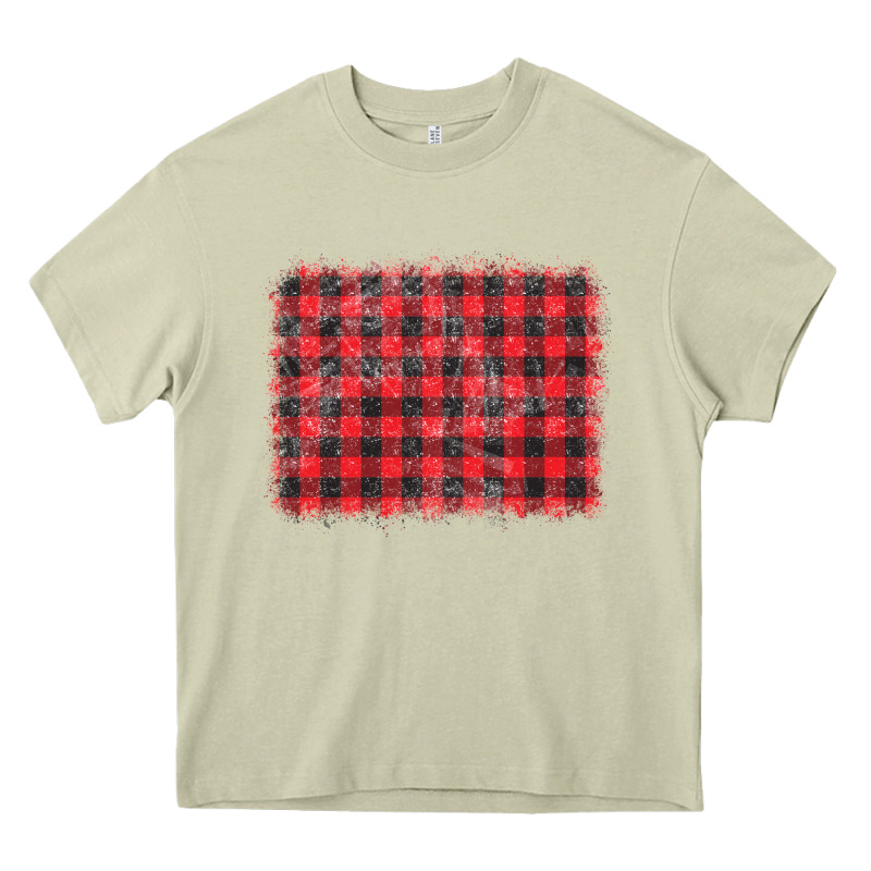 Distressed Buffalo Plaid Background Heavy Core Tee by CowCowDesign | Teevron