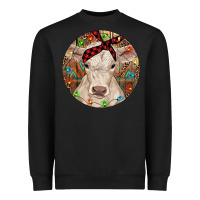 Black Christmas Charolais Calf Baby Cow Heavyweight Sweatshirt - RanaPortraitStore