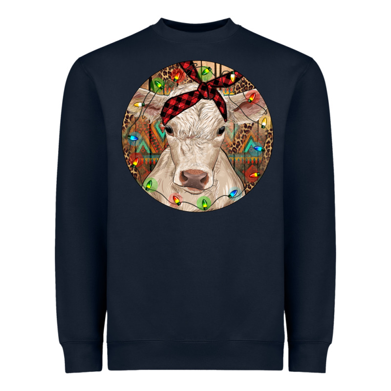 Christmas Charolais Calf Baby Cow Heavyweight Sweatshirt by RanaPortraitStore | Teevron