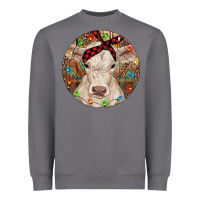 Storm Christmas Charolais Calf Baby Cow Heavyweight Sweatshirt - RanaPortraitStore