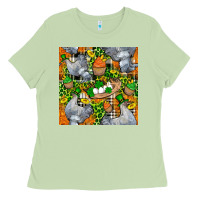 Matcha St. Patricks Chicken With Cupcake Leopard Ladies Tee - FaDigitalArtStudio