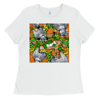 White St. Patricks Chicken With Cupcake Leopard Ladies Tee - FaDigitalArtStudio