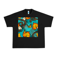 Black autumn leaves seamless pattern Urban Heavy Tee - BundleAndBundleShop
