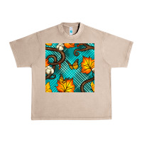 French Oak autumn leaves seamless pattern Urban Heavy Tee - BundleAndBundleShop