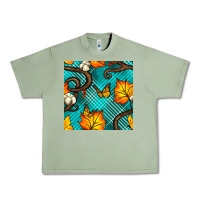 Oil Green autumn leaves seamless pattern Urban Heavy Tee - BundleAndBundleShop