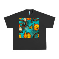 Pigment Black autumn leaves seamless pattern Urban Heavy Tee - BundleAndBundleShop