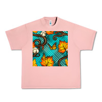 Salmon autumn leaves seamless pattern Urban Heavy Tee - BundleAndBundleShop