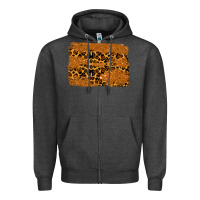 Charcoal Heather leopard glitter background Zipper Hoodie - RanaPortraitStore