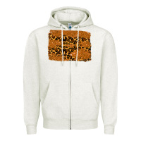 Oatmeal Heather leopard glitter background Zipper Hoodie - RanaPortraitStore