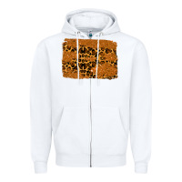 White leopard glitter background Zipper Hoodie - RanaPortraitStore