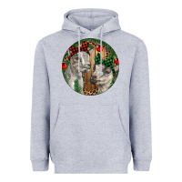 Heather Grey Baby Goats Christmas Heavyweight Hoodie - RanaPortraitStore