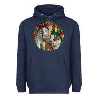 Navy Baby Goats Christmas Heavyweight Hoodie - RanaPortraitStore